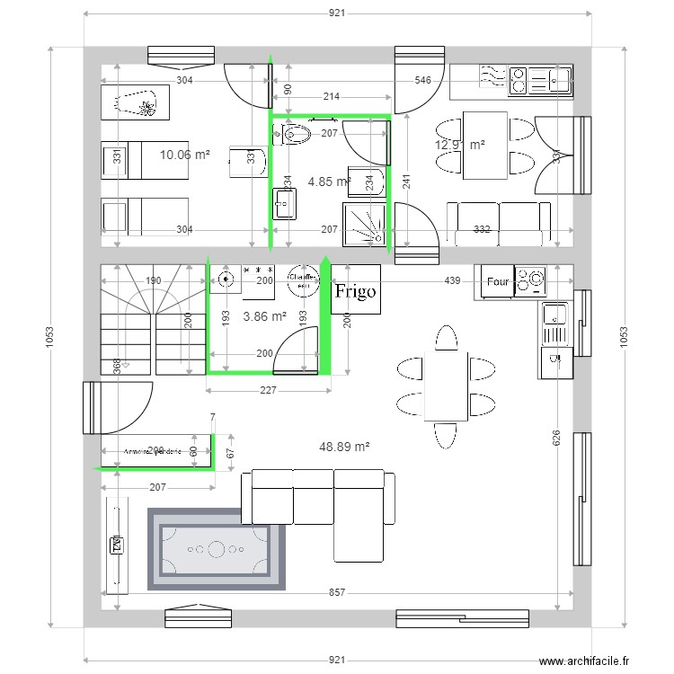CARRERE RDC. Plan de 0 pièce et 0 m2