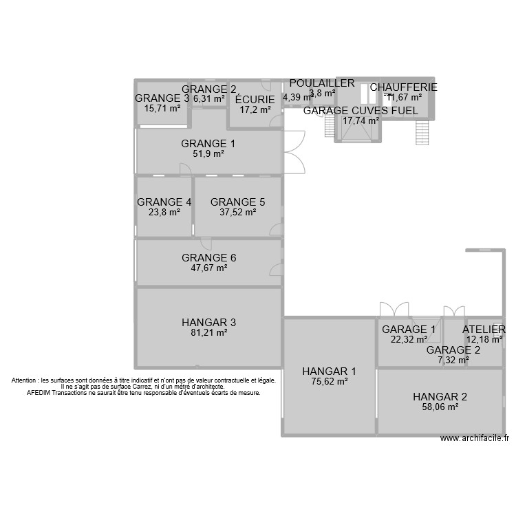 BI 9645.. Plan de 57 pièces et 1355 m2