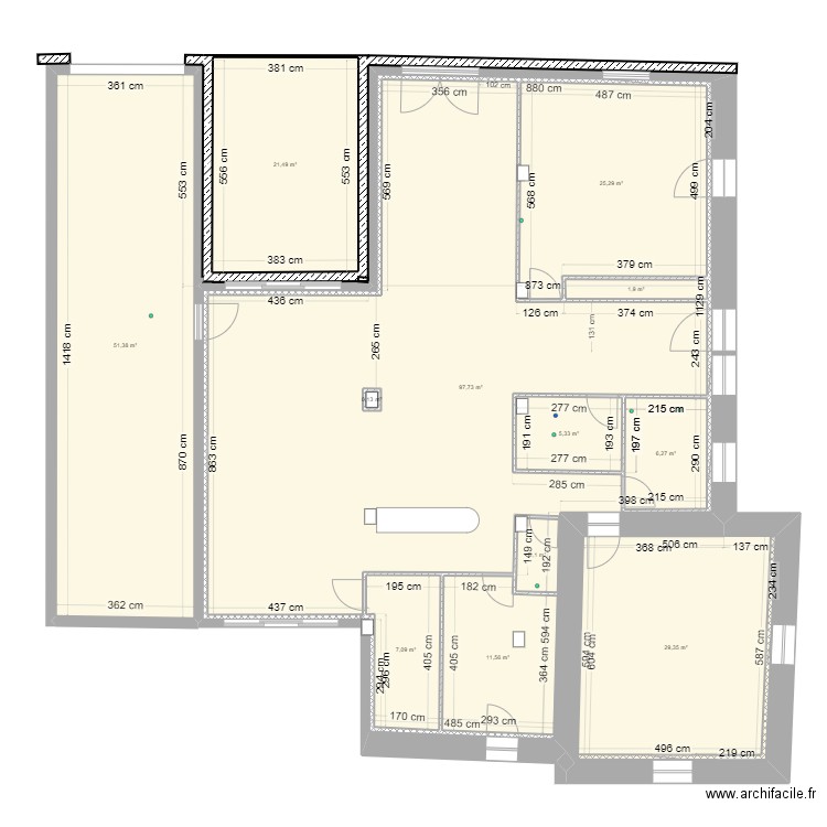 La Vergene Cotes à jour Reel avec clo V2. Plan de 12 pièces et 321 m2