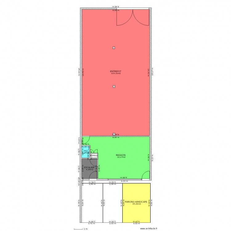 RDC entrepot/magazin. Plan de 0 pièce et 0 m2