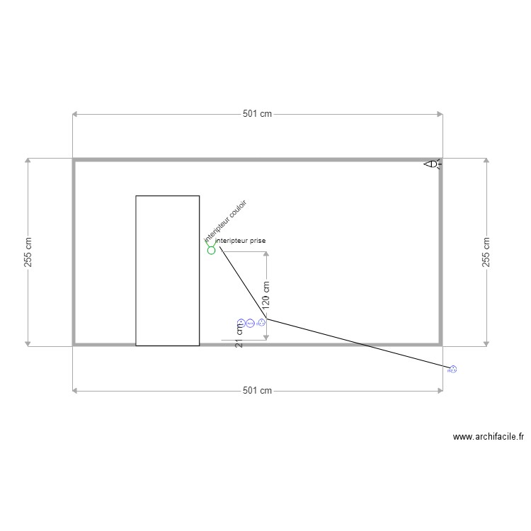 MUR ETAGE COULOIR. Plan de 0 pièce et 0 m2