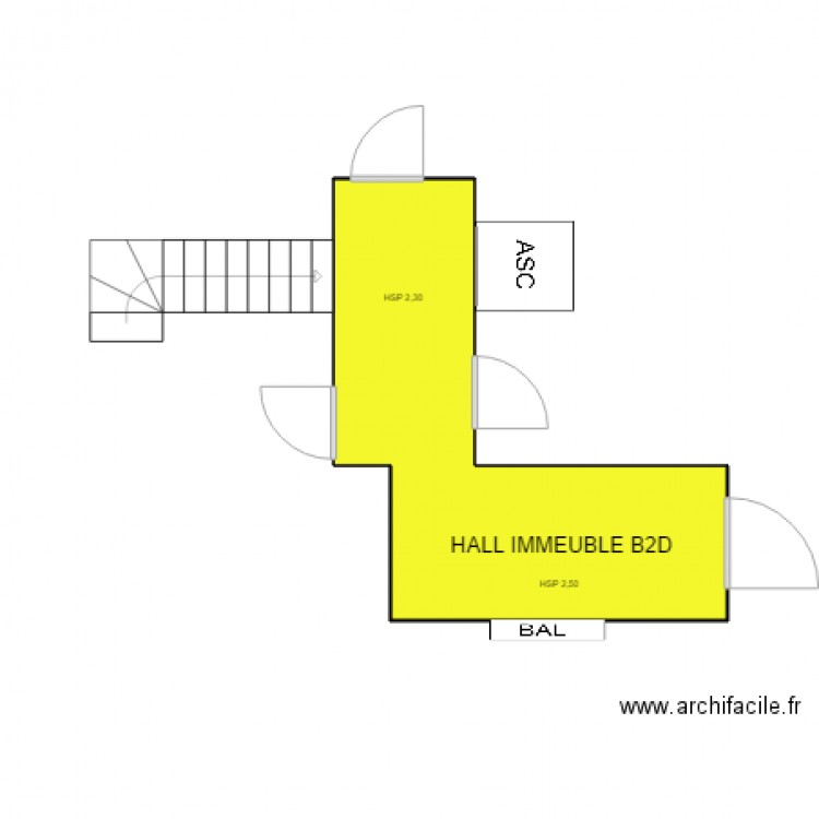 HALL IMMEUBLE B2D. Plan de 0 pièce et 0 m2