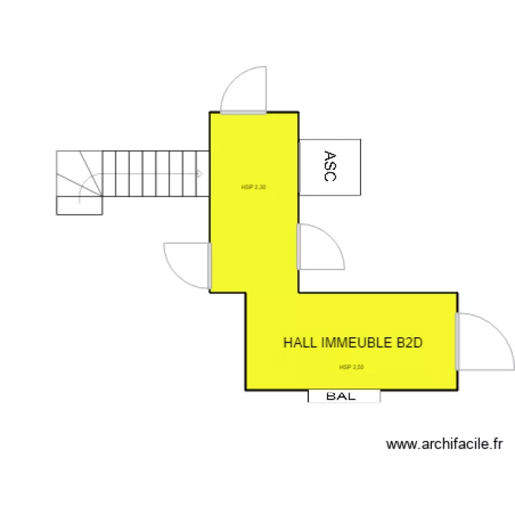 HALL IMMEUBLE B2D. Plan de 