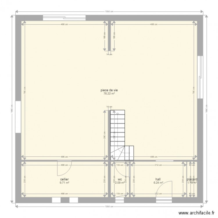 dacosta rdc. Plan de 0 pièce et 0 m2