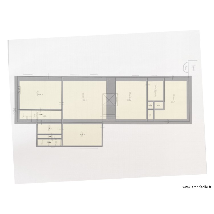 Champroux 1. Plan de 12 pièces et 149 m2