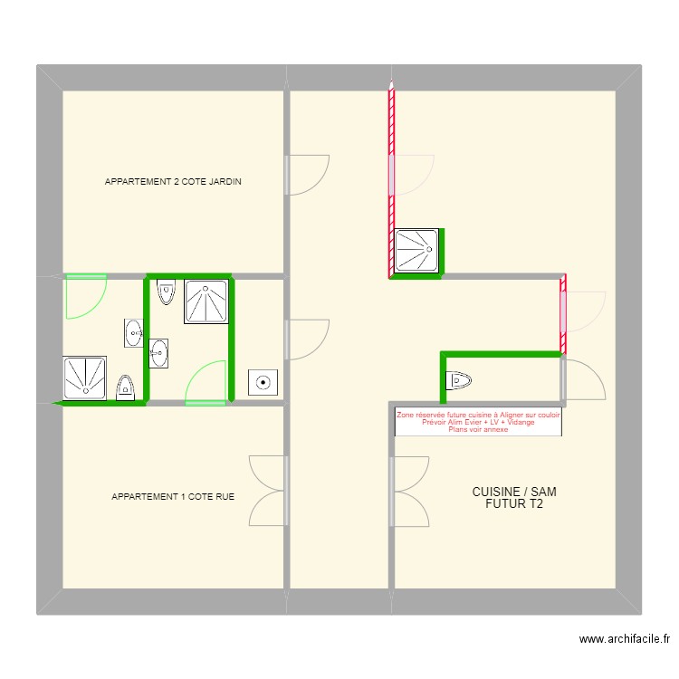 HOK 2. Plan de 7 pièces et 107 m2