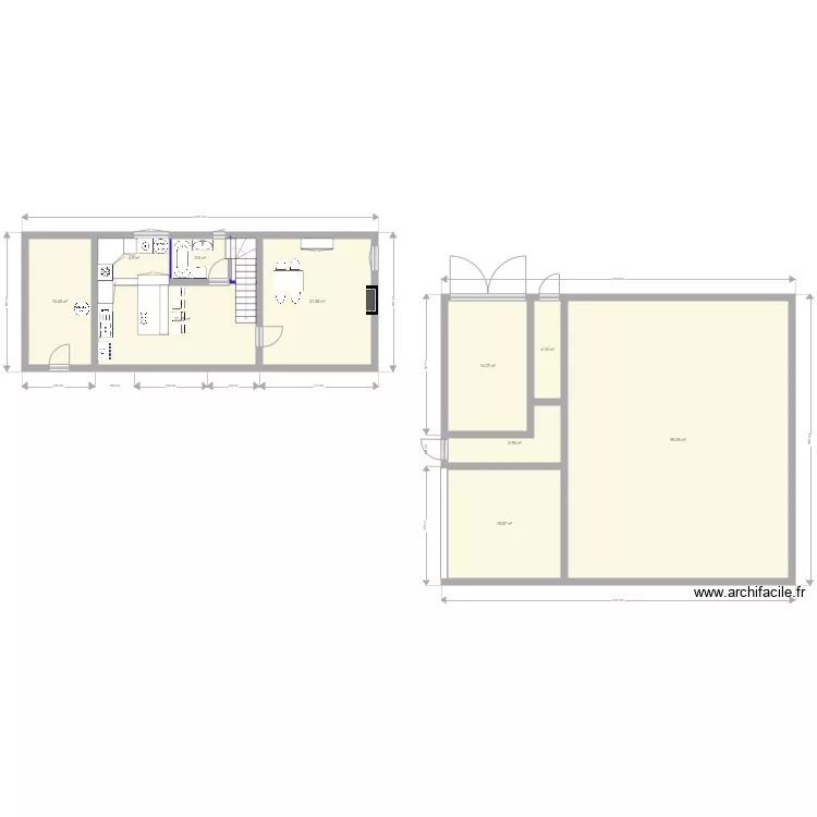 plourivo escalier droit ilot hangar no SAS. Plan de 