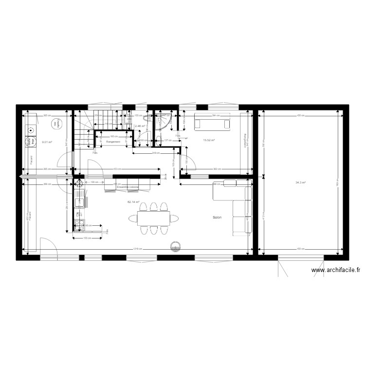 Projet Spinelli plan implantation cuisine. Plan de 0 pièce et 0 m2