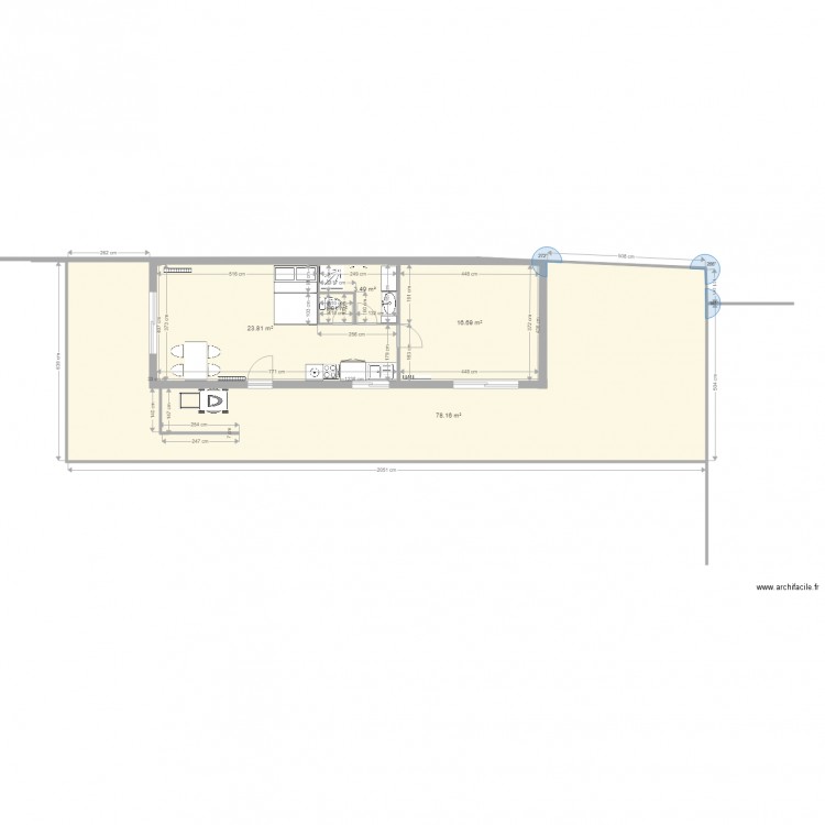 Projet studio. Plan de 5 pièces et 123 m2