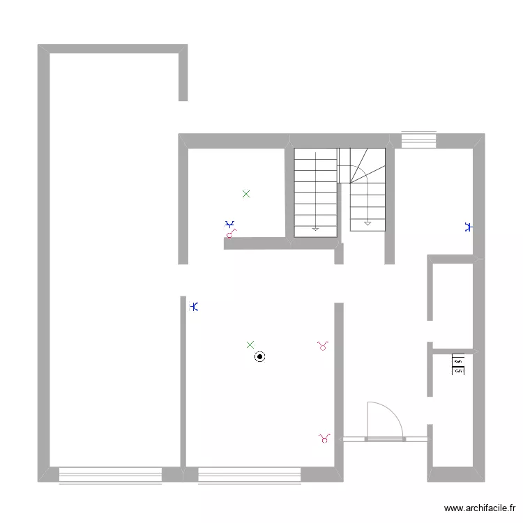 Rez de chauss&eacute;e Th&eacute;odore / partie app 1er &eacute;tage. Plan de 