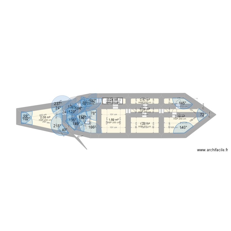 Bateau Max. Plan de 17 pièces et 19 m2