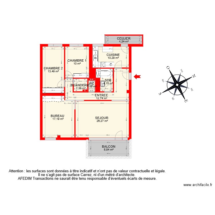 BI 8091 2. Plan de 15 pièces et 113 m2