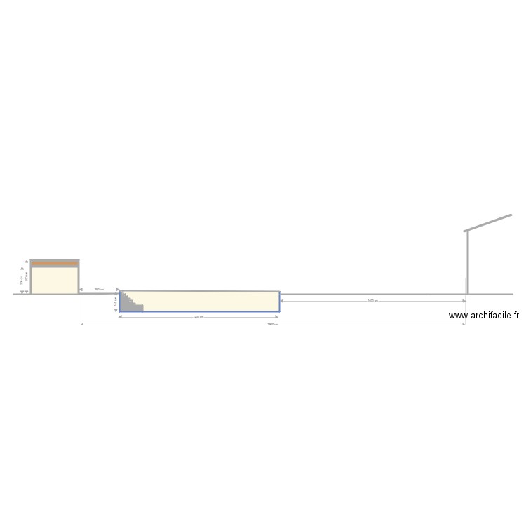 plan de coupe piscine. Plan de 0 pièce et 0 m2