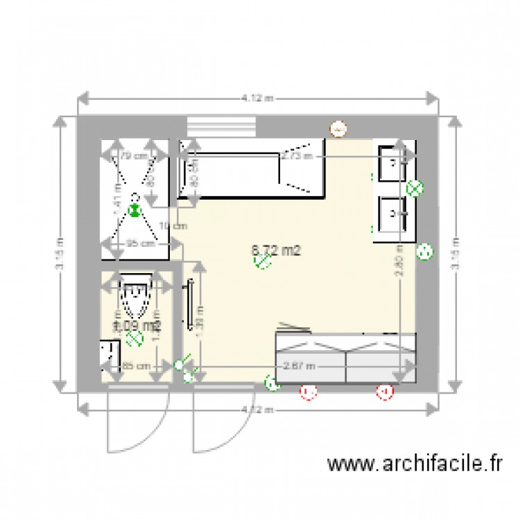 projet SDB avec buanderie version 4. Plan de 0 pièce et 0 m2