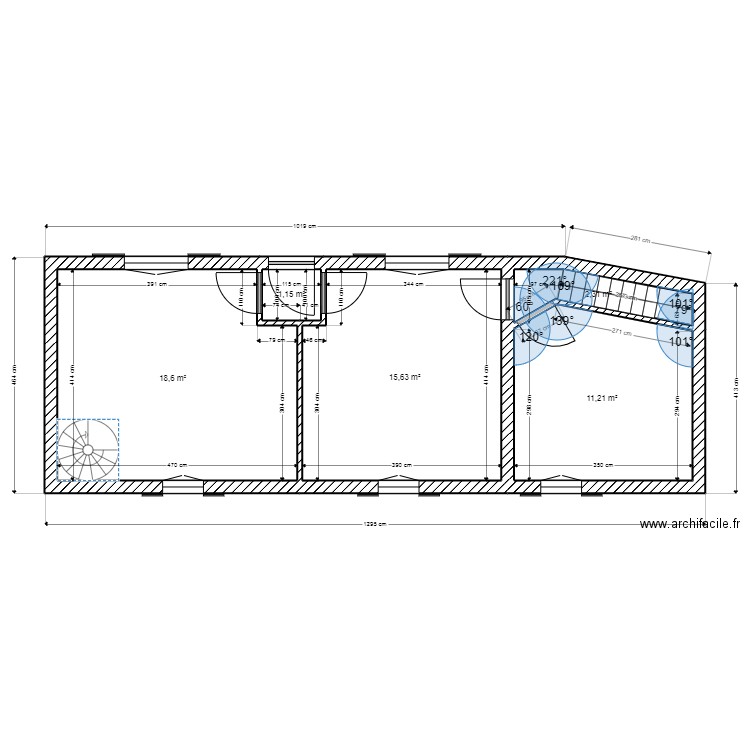 MAILLOT RDC. Plan de 5 pièces et 49 m2