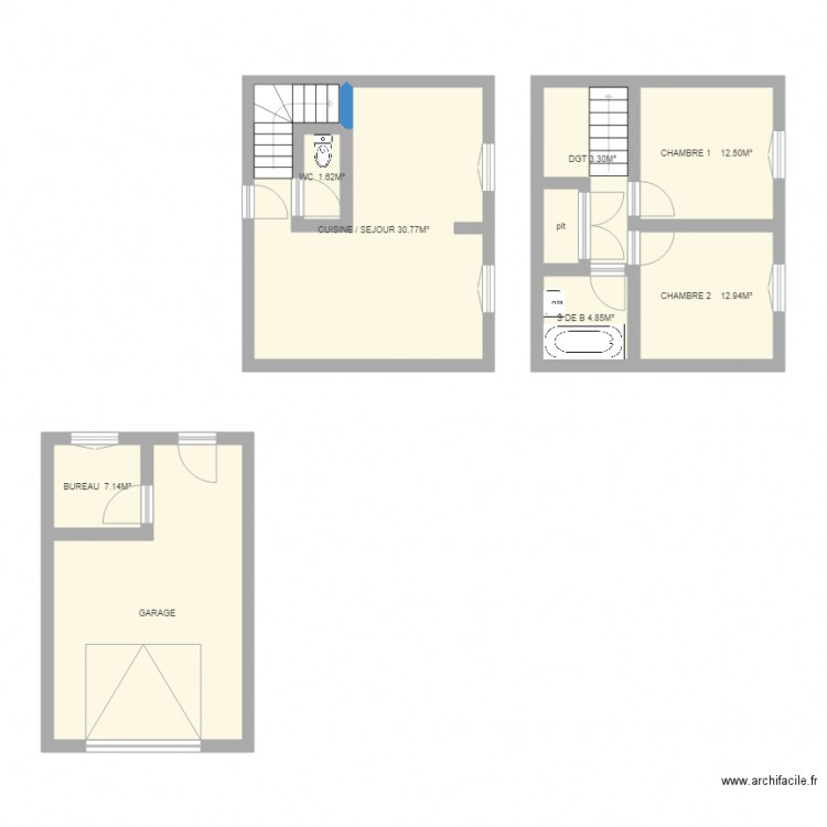 THIBAUD MAISON FOND DE COURS. Plan de 0 pièce et 0 m2