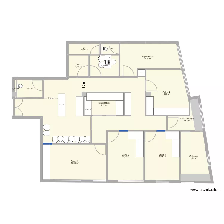 MANON. Plan de 15  et 141 m²
