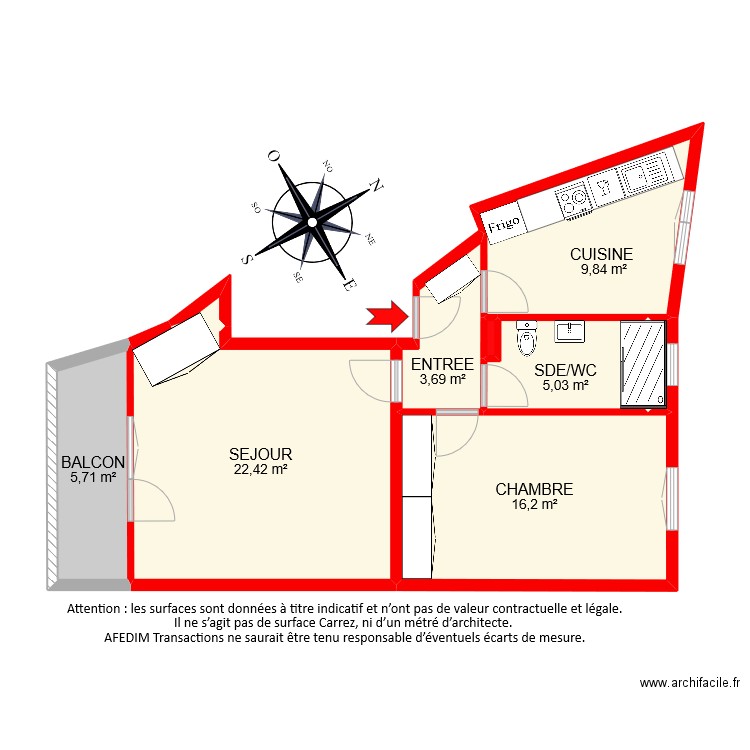 BI8979. Plan de 9 pièces et 64 m2