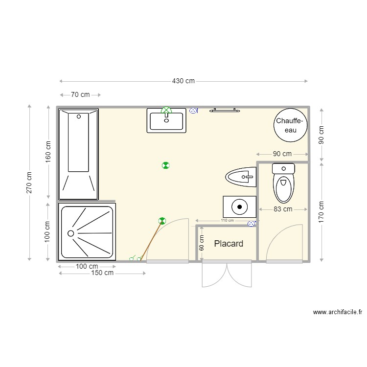 LEVILAIN. Plan de 3 pièces et 11 m2