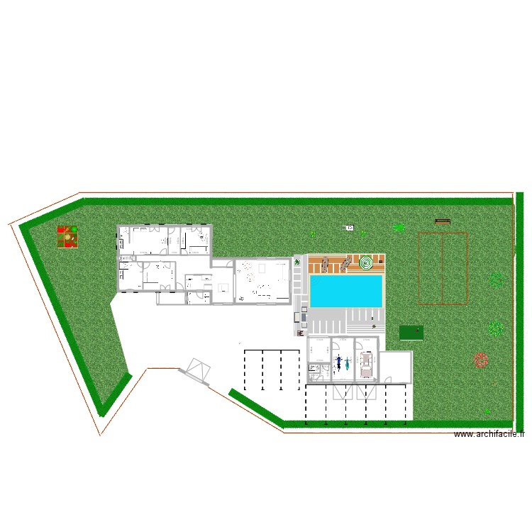 nouveau projet avec exterieur et  pelouse. Plan de 0 pièce et 0 m2