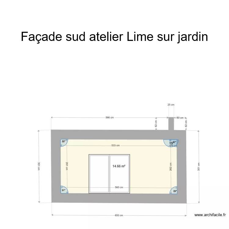 mairie atelier Lime fa&ccedil;ace avant sur jardin 20200120. Plan de 