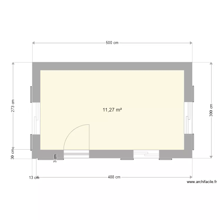 Lescun 15m2 ext&eacute;rieur. Plan de 