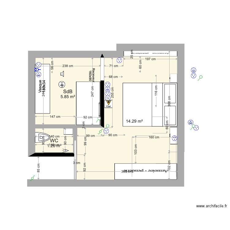 RDC gauche SDB Privative V2. Plan de 0 pièce et 0 m2