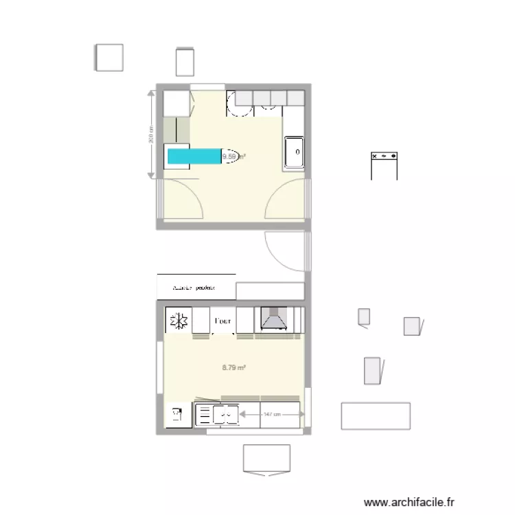 V5 agencement. Plan de 