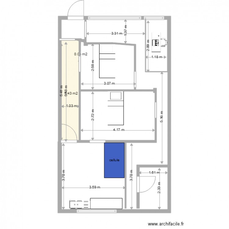 CHAMBRE FUNERAIRE 1. Plan de 0 pièce et 0 m2