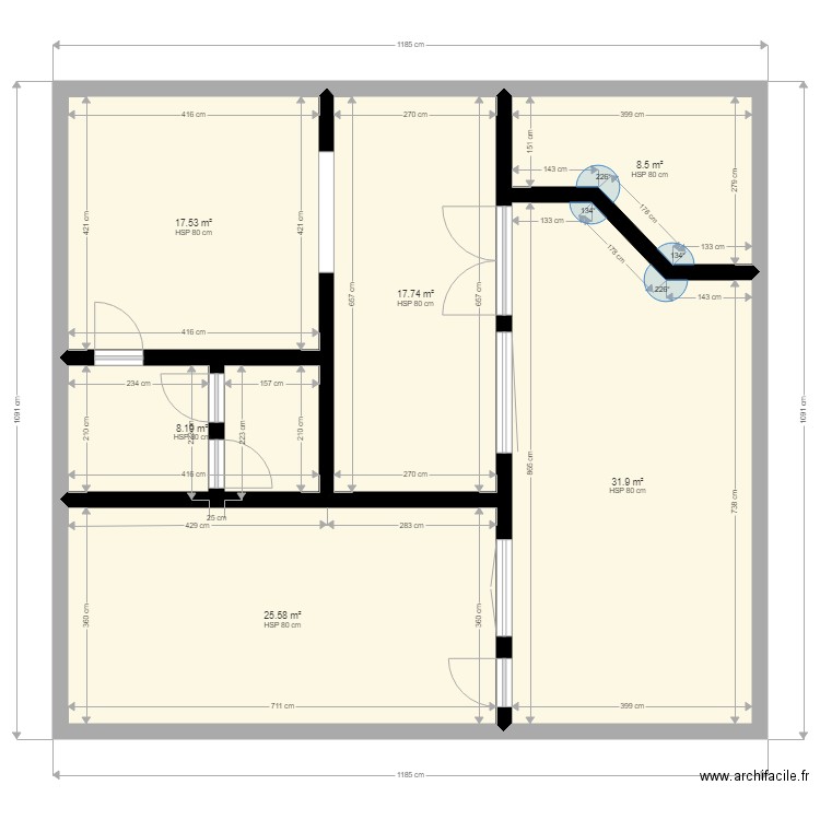 Electrique Batiment avec extention. Plan de 0 pièce et 0 m2