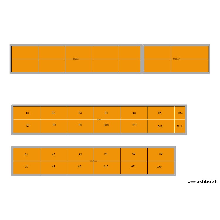 Plan wagon. Plan de 4 pièces et 121 m2