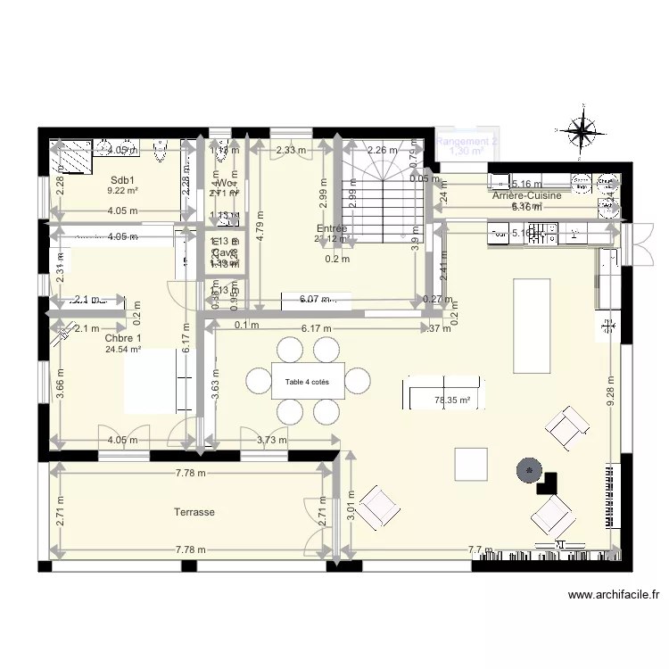 Blach&egrave;re Rdc 3. Plan de 