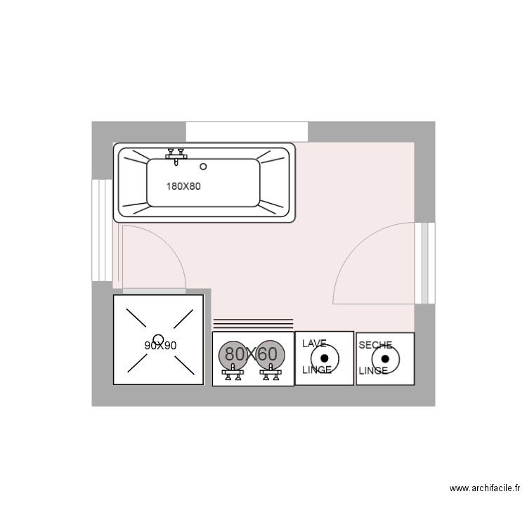 SALLE DE BAIN. Plan de 0 pièce et 0 m2