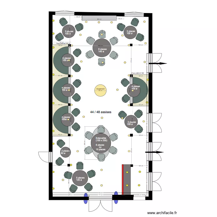 Restaurant A. Plan de 