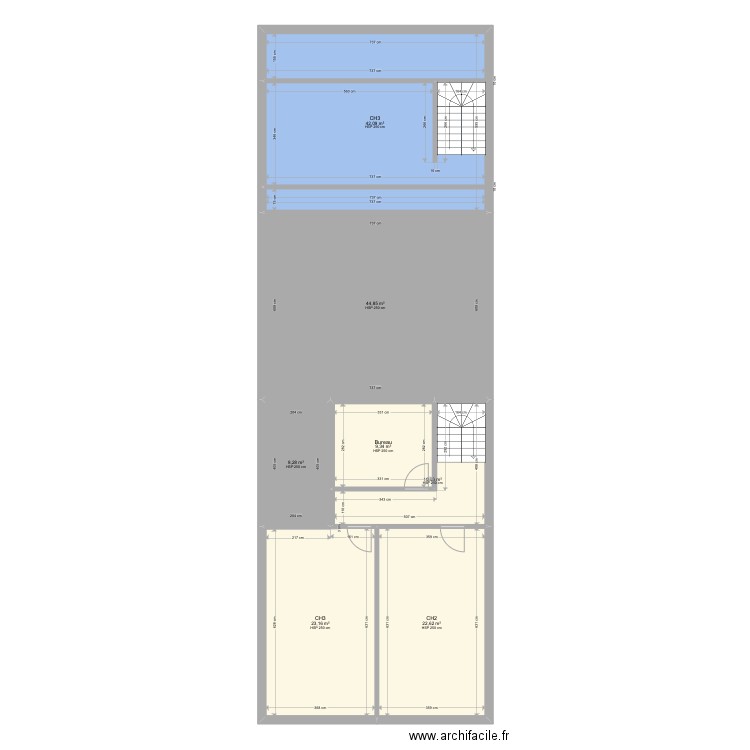 Trooz 2 AP. Plan de 7 pièces et 161 m2