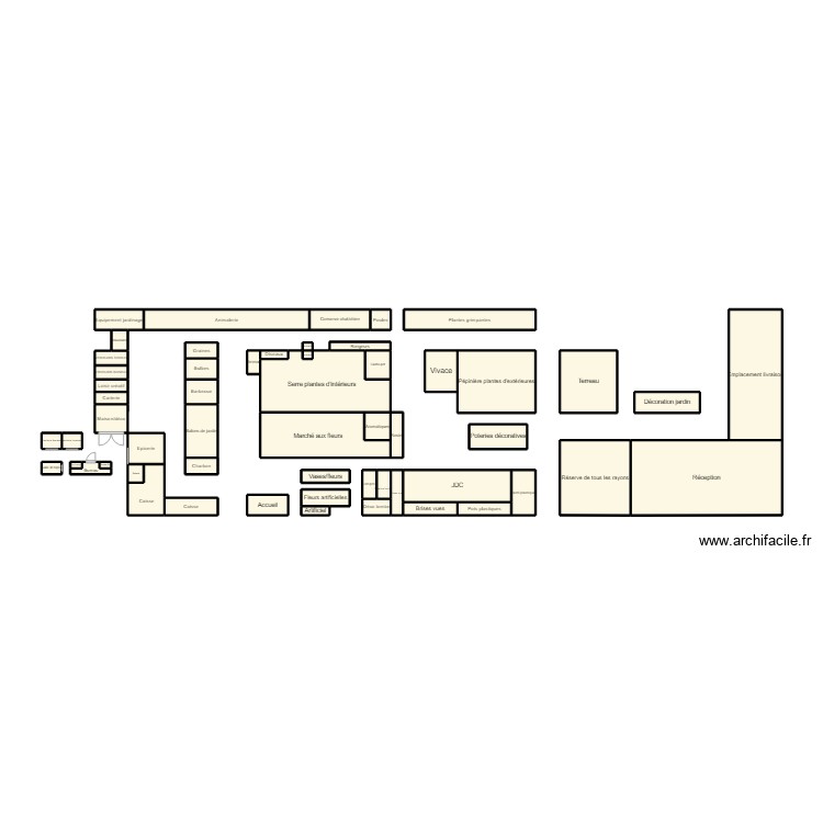 Plan détaillé Truffaut - Plan 56 pièces 48 m2 dessiné par immxrie