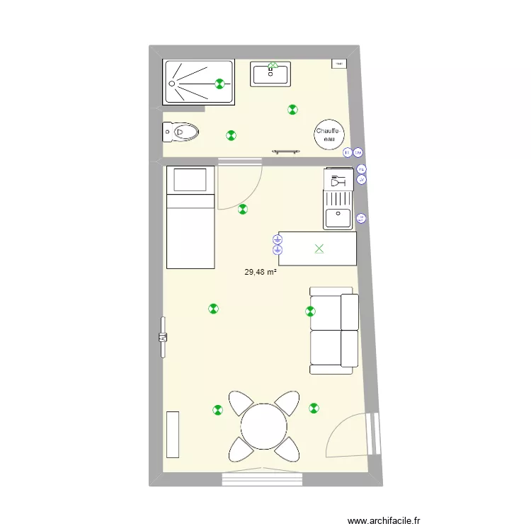 Studio avec elect. Plan de Studio avec elect. Plan de