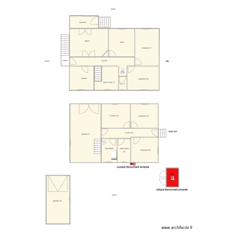 becue am. Plan de 20 pièces et 189 m2