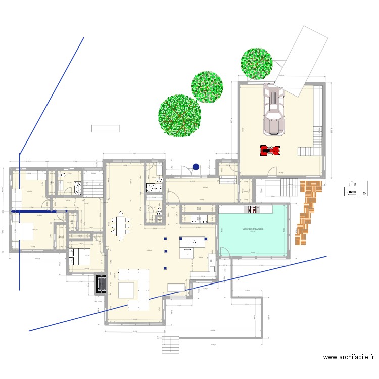 chalet PLAN RENO 4. Plan de 24 pièces et 395 m2