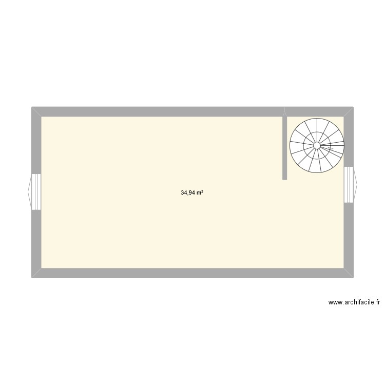 girardin étage3. Plan de 1 pièce et 35 m2