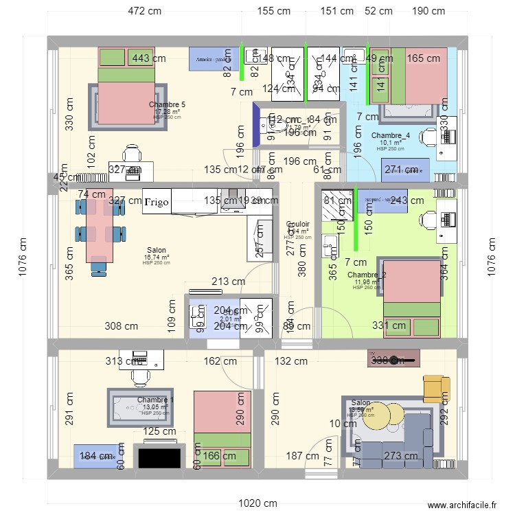 CJ - Projet coloc 3 Pl. de la Liberté Saint-Brieuc, Bretagne_Projeté_v1 CJ. Plan de 0 pièce et 0 m2