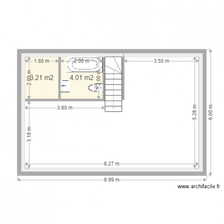 etage 9x6 PM. Plan de 0 pièce et 0 m2