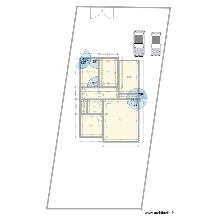 extension arriere maison . Plan de 10 pièces et 100 m2