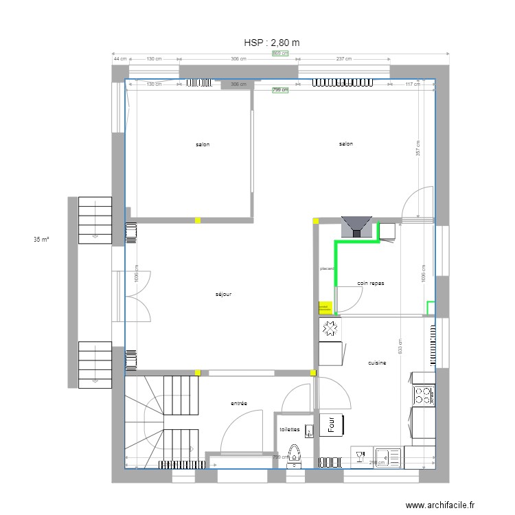 Enghien variante 1 cheminée 26 11 2020 . Plan de 0 pièce et 0 m2