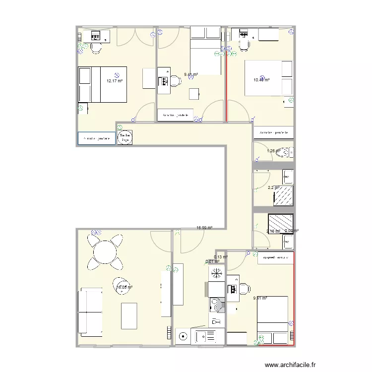 T5 not desk under windows. Plan de 