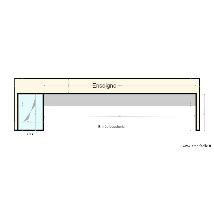 Boucherie étoile de l orient façade après modification. Plan de 0 pièce et 0 m2