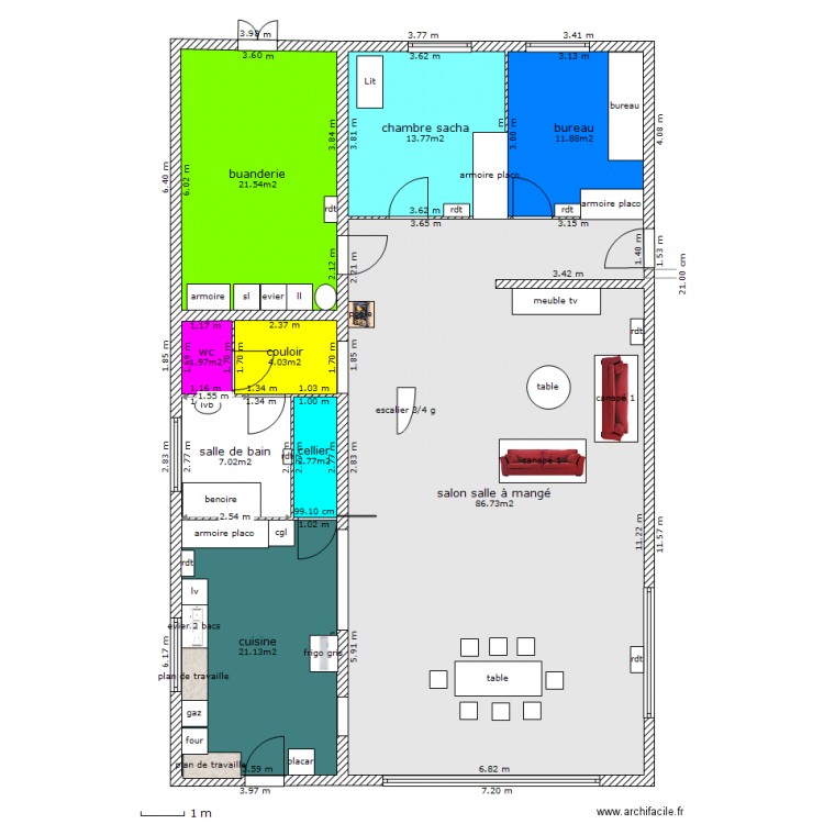 rez de chaussé amenagé. Plan de 0 pièce et 0 m2