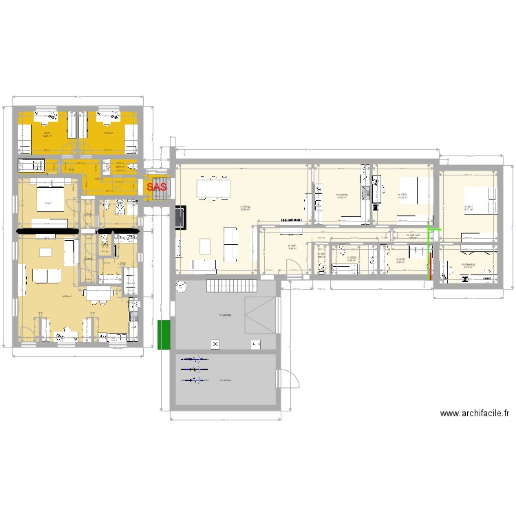 maison 4ch appart 1 ch épine dorsale bis. Plan de 0 pièce et 0 m2