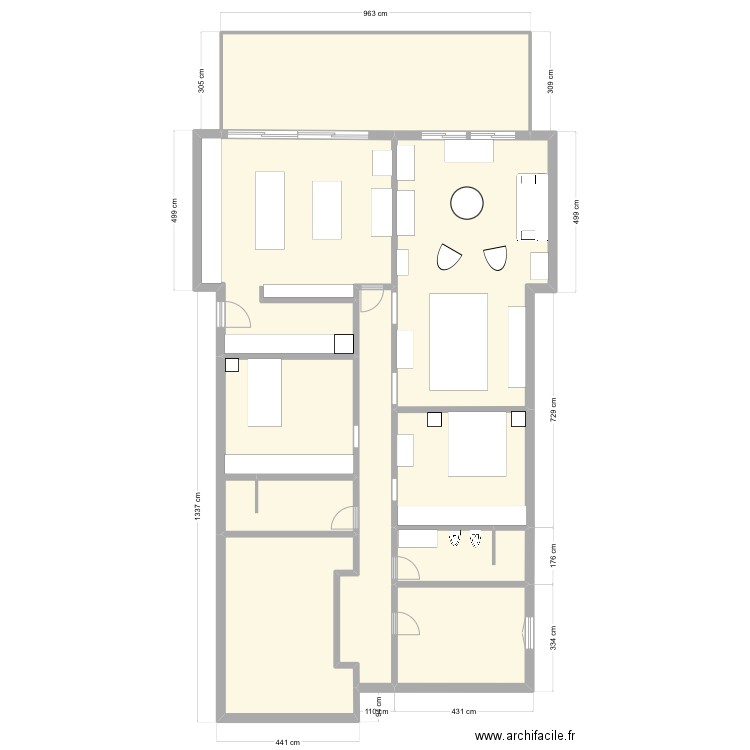 DERNIER PROJET. Plan de 9 pièces et 188 m2