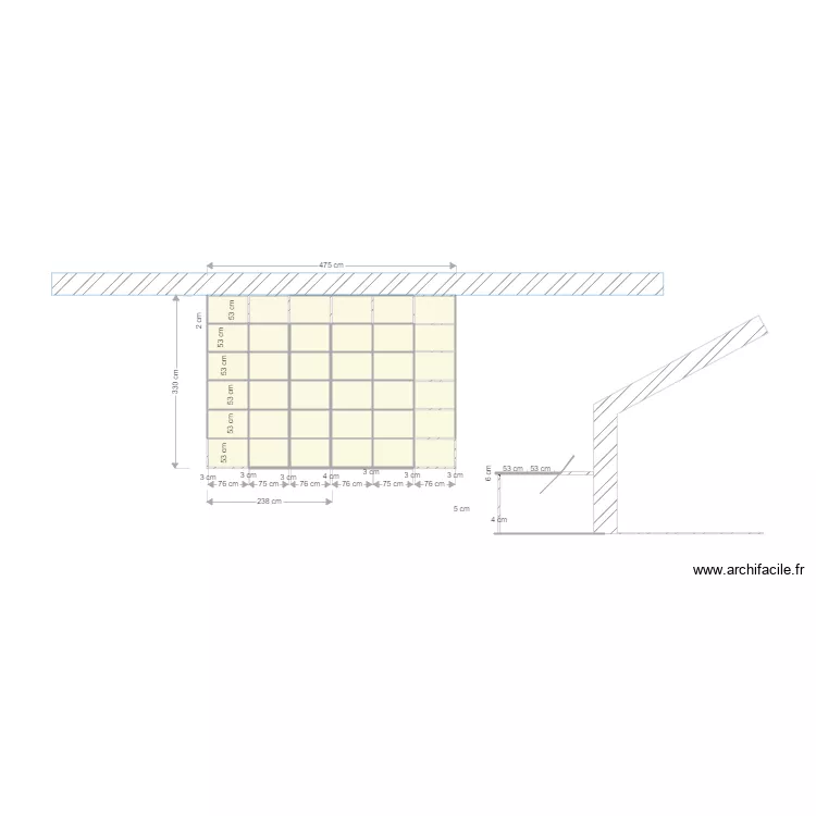 Villa Veynes bache terrasse. Plan de 